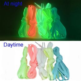 Shoe Parts Accessories 1pair Luminous Shoelaces Fashion Unisex Flat Laces Glow In The Dark Hightop Canvas Sneakers Shoelace AF1 Sports 231124