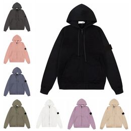 ISLAND New Autumn Mens Casual hoodie STONE Europen Fashion Sweater Badge Long Sleeve Zipper Pockets Embroidered Hooded pullover Sweatshirt Coat 09