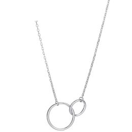 Chains 925 Sterling Silver Necklace Pendant For Women Personalised Double Round Buckle High Quality Jewellery