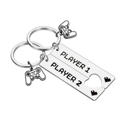 Couple Gamers Gifts Player Matching Keychain for Her Him Girlfriend Boyfriend Valentine's Day Gaming Gift