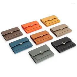 Wallets Genuine Cow Leather Short Wallet Ladies Small Tri-fold Cowhide Card Holder Purse Women Purses
