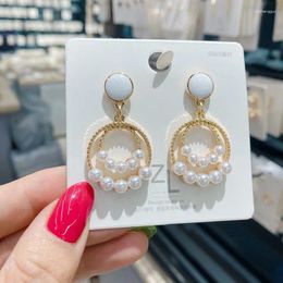 Stud Earrings Korean Elegant Baroque Pearl For Women Girls 2023 Fashion European Simple Huggies Earring Party Trend Jewelry