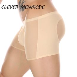 Men S Sexy Porn Low Rise Seamless Lingerie Invisible Ice Silk Ultra Thin Front Empty Mesh Boxer Underpants