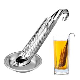 Kitchen Accessories New Tea Strainer Amazing Stainless Steel Infuser Pipe Design Touch Feel Holder Tool Tea Spoon Infuser Philtre Tea Coffee Tools
