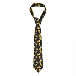 Bow Ties Beer Mug Pattern Necktie Men Women Polyester 8 Cm Neck For Fashion Narrow Suits Accessories Gravatas Party