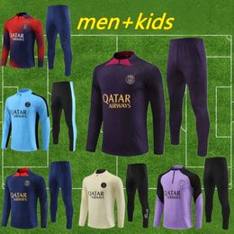 2023 2024 psgES tracksuit men football training suit 23 24 tuta maillot jersey jacket kit Paris mbappe men and kid soccer tracksuits jogging survetement