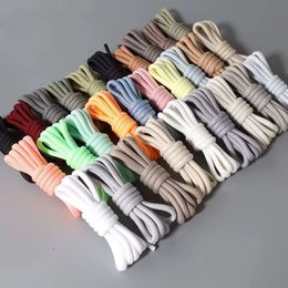 Shoe Parts Accessories 1Pair Solid Color Round Shoelaces Sports Laces Sneaker Boot Braid Shoestring Polyester Shoelace Adult Kids 231124