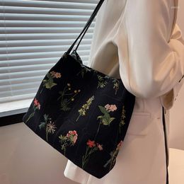 Evening Bags Large Flowers Tote Bag High Quality Fabric Women's Designer Handbag Capacity Shoulder