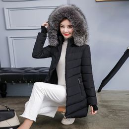 Women's Down Parkas Long Hooded Parka Faux Fur Thick Warm Winter Jacket Women Casual Slim Big Pockets Female long Coat 231123