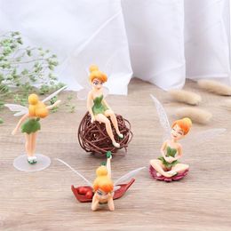2 4pcs Flower Pixie Fairy Miniature Figurine Dollhouse Garden DIY Ornament Decoration Crafts Figurines Micro Landscape C0220262Y