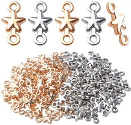 Pendant Necklaces 100pcs Star Charms Alloy Pentagram Pendants Connectors Craft Supplies For DIY Necklace Bracelet Jewellery Making 2 Colours