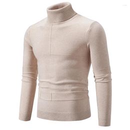 Men's Sweaters Fashion For Winter Slim Fit High Neck Casual Warm Knitted Pullovers Tops Sweatershirt