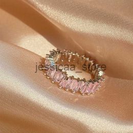 Band Rings ZAKOL Fashion Luxury Pink Baguette Cubic Zirconia Engagement Rings for Women Marquise Crystal Stone WeddParty Jewellery Gift J231124