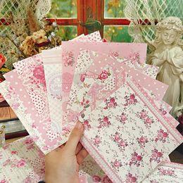 30Pcs Lace Pattern Scrapbook Note Book Light Patterned Paper Scrapbooking Pack Handmade Card Art Crafts