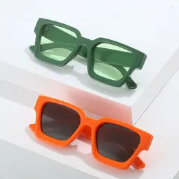 Sunglasses Fashion Simple Thick Colourful Large Frame Trendy Square Glasses Personality Casual For Adult Women