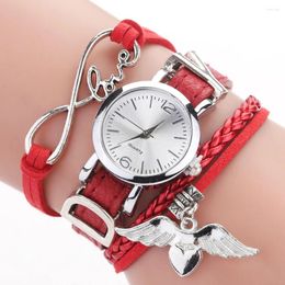 Wristwatches Duoya Brand Watches For Women Luxury Silver Heart Pendant Leather Belt Quartz Clock Ladies Wrist Watch Bracelet Zegarek Damski