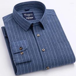 Men's Casual Shirts Plus Size 6XL 5XL Pure Cotton Long Sleeve Luxury Striped Plaid Fashion Work Business Social Soft Dress Shirt