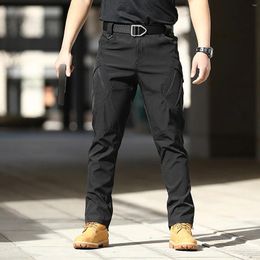 Men's Pants Solid Color Outdoor Stretch Overalls With Large Pockets Loose Chef Work Heavy Sweatpants For Men Phone Pocket