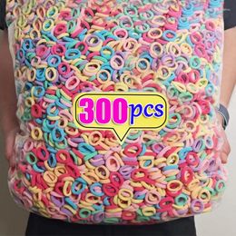 Hair Accessories 100/300PCS Colourful Nylon Elastic Bands Ponytail Hold Women Girls Small Tie Rubber Scrunchie