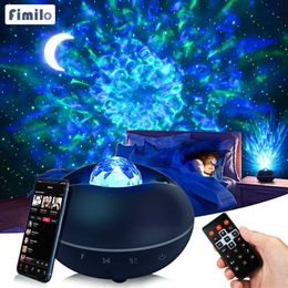 Galaxy Light Projector For Room Bluetooth Star Project Rotating Starry Lights Space Lamp Galactic Wave Led Stars Sky Projector H09302B