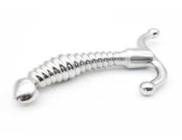 Male Female Stainless Steel Small Anal Plug Threaded Prostate Massager Unisex Short Metal Whorl Butt Stopper Sexy Toys DoctorMonal6563110