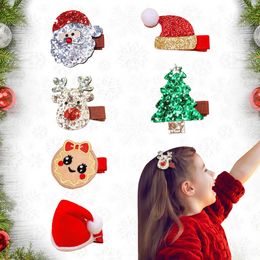 Hair Accessories 36pc/lot Glitter Christmas Tree Hair Clips Christmas Bows Baby Girl Kids Barrettes Horn Deer Hairpins for Girls Hair Accessories 231124