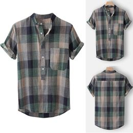 Men's T Shirts Graphic Shirt Men Men's Summer Lapel Multi Pocket Pure Color Short Sleeve Top Blouse Stripe Tee