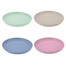 Plates Kitchen Wheat Straw Sauce Dish Taste Board Snack Fruit Round Household Dishes Modern Dinner