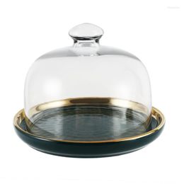 Bakeware Tools Cake Stand Plate Server With Dome Dessert Cover Butter Dish Tray Fruit Platter 6- Inch