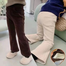 Pantskirt Fashion Winter Clothes Child Girl Fleece lined Pants Kids Bottom teenagers Spring Autumn Bell bottoms Baby Corduroy Trousers 231123