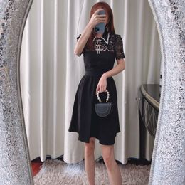 Casual Dresses NEW Authentic Self-Portrait Black Guipure Diamante Bow Mini Dress