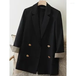 Women's Suits Retro Solid Colour Blazer Coat Spring Autumn All-match Korean Version Loose Casual Fashion Female Temperament