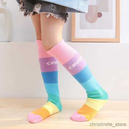 Kids Socks Spring Autumn Girls Cotton Socks Multicolor Kids Children Knee High Socks Stripe Leg Warmers Infant Girl Long Knee Socks