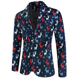 Men's Suits Mens Fashion Leisure Christmas Printed Pocket Buttons Sleeveless V Neck Jacket Suit Tuxedo