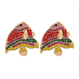 Dangle Earrings ZHINI Ethnic Fish Big For Women Simple Charming Colourful Crystal Drop Earring Statement Jewellery Gift