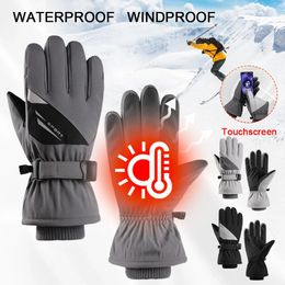 Ski Gloves Men Full Finger Warm Plus Velvet Waterproof Touch Screen Male Fall Winter Outdoor Sports Anti slip Mittens 231124