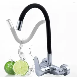 Bathroom Sink Faucets 1pcs Water Tap Colorful Rotating Hose Wall Mounted Kitchen Faucet 360° Rotation Cold Mixer Home Improvement Tools