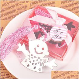 Party Favour Happy Boy Bookmark Boxed With Tag Ribbon For Bridal Baby Shower Christening Birthday Wa1413 Drop Delivery Home G Dh0S8