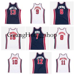 1992 Team USA Michael Jor Dan Basketball Jersey Mitch and Ness Larry 7 Bird Johnson Throwback John Stockton Scottie Pippen Patrick Ewing Rare