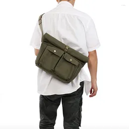 Briefcases Style Brand MEN'S Single-shoulder Bag Canvas Leather Laptop Women Bags For Men Leisure
