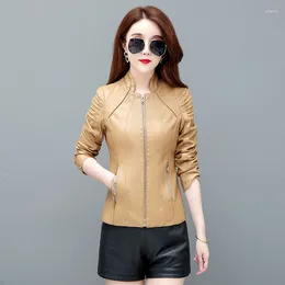 Women's Leather 3XL Spring Jacket Women 2023 PU Coat Short Slim Autumn Motorcycle Clothing Female