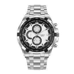Stainless Steel Hollowed-out Design Men's Business Quartz Male Clock Wrist Watch Top Quality Bracelet Gifts