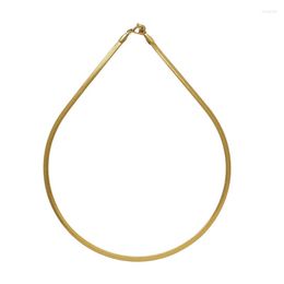 Chains 020 Trendy Street Style Filled Short Blade Chain Choker Necklaces For Women Minimalist Steel Necklace