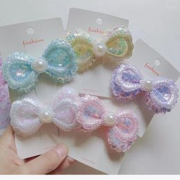 Hair Clips 5pcs /lot Girls' Sequin Bows Hairpin Barrette Very Cute Cartoon Headband Kids Accessories