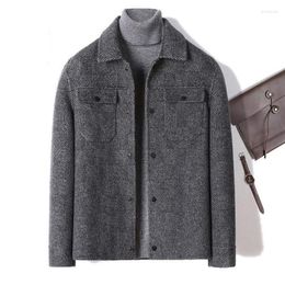 Men's Jackets Double Sided Cashmere Jacket Man Spring Autumn Mens Outerwear Fashion Cargo Wool Coat Short For Men Clothing