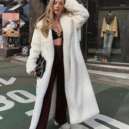 Women's Fur Female Winter Plush Thick Warm Coat Oversized Long Overcoats Faux Loose Coats Ladies Stylish Street Fashion Outerwear