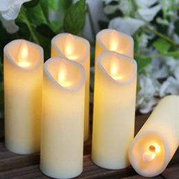 Candles LED Flameless 3PCS 6PCS Lights Battery Operated Plastic Pillar Flickering Candle Light For Party Decor284q