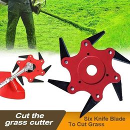 New Thickened manganese steel six blades lawn mower accessories blade retractable lawn sanding universal Weeding gardening tools