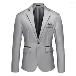 Men's Suits Men Suit Coat Elegant Slim Fit Wedding Jacket Formal Business Style With Single Button Cardigan Turn-down Collar