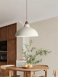 Pendant Lamps Nordic Pot Lid Black White Wood Lights Bedroom Dining Room Kitchen Japanese Style Lamp Tea Lighting